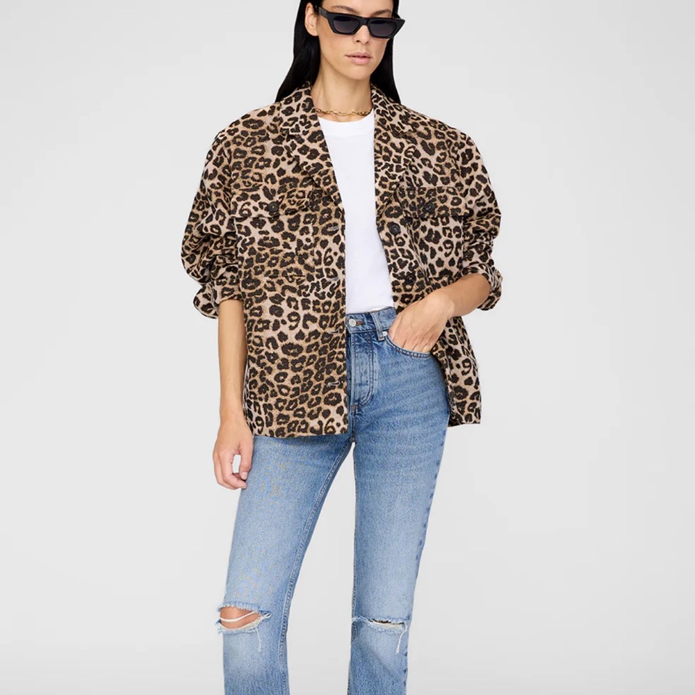 LIKE NEW Anine Bing Leopard Flynn Jacket